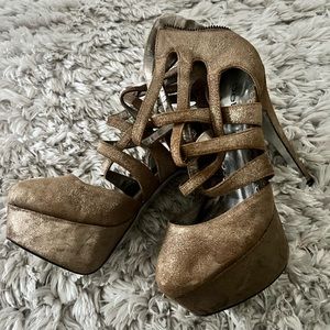 Metallic BEBE Heels
